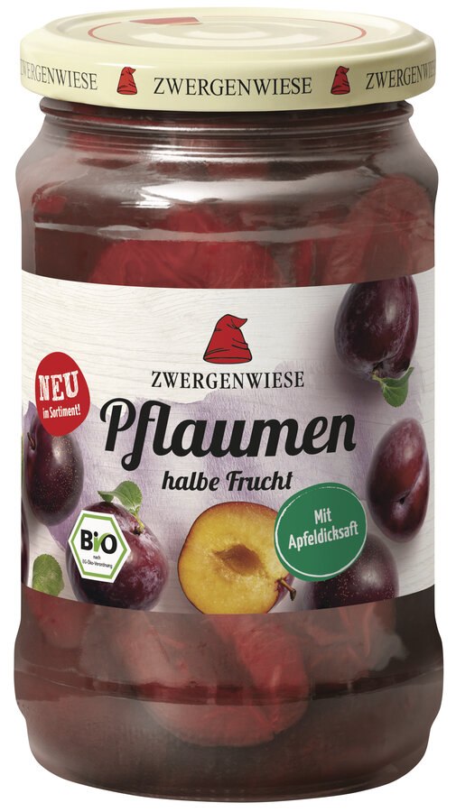 ŚLIWKI POŁÓWKI W LEKKIM SYROPIE BEZGLUTENOWE BIO 360 g (180 g) (SŁOIK) - ZWERGENWIESE - obrazek 2