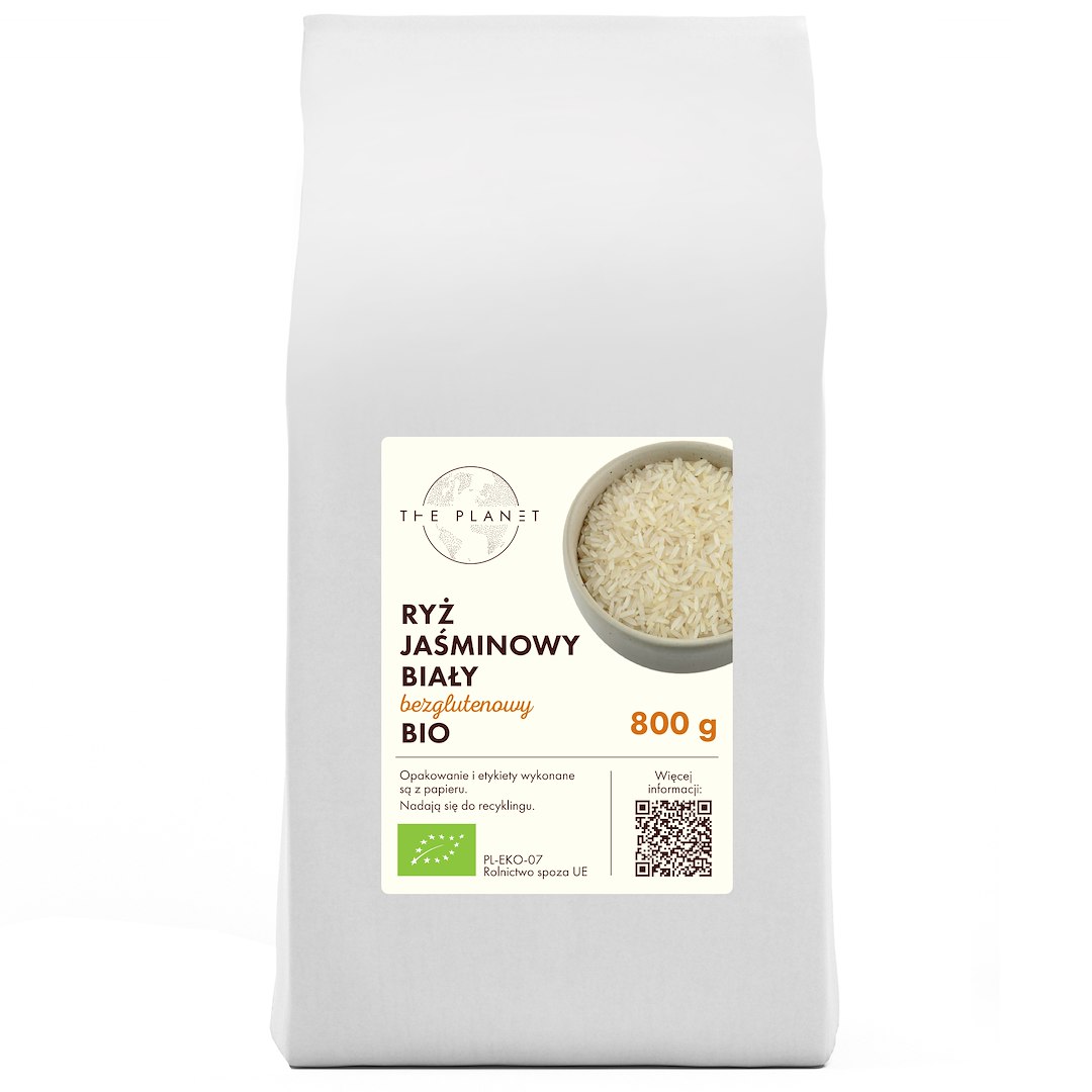 RYŻ JAŚMINOWY BIAŁY BEZGLUTENOWY BIO 800 g - THE PLANET - obrazek 2