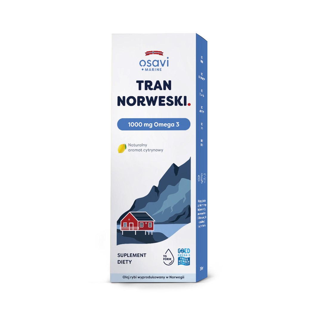 TRAN NORWESKI OMEGA-3 (1000 mg) O SMAKU CYTRYNOWYM 500 ml - OSAVI - obrazek 2