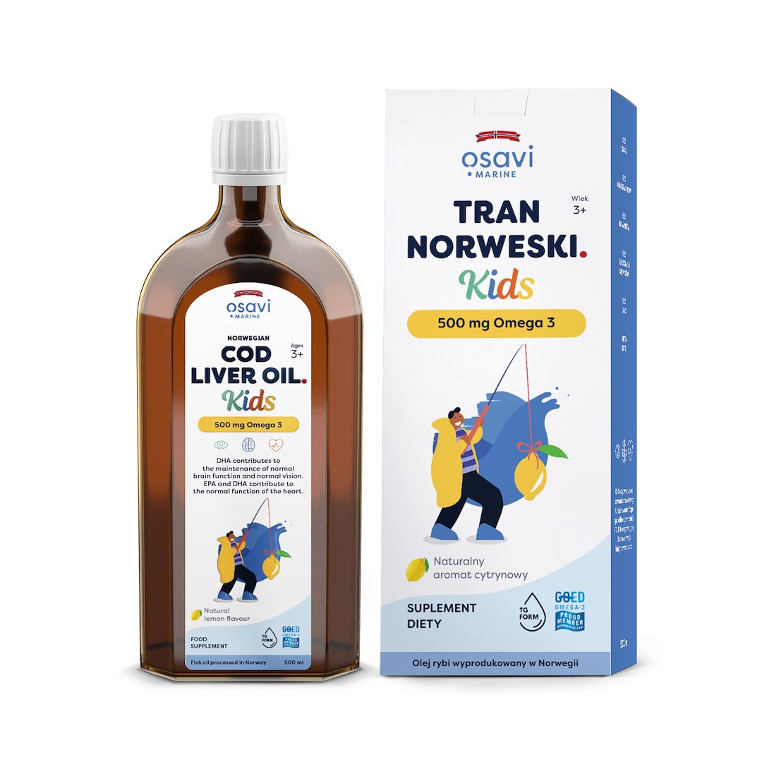 TRAN NORWESKI OMEGA-3 (500 mg) DLA DZIECI OD 3 ROKU O SMAKU CYTRYNOWYM 500 ml - OSAVI - obrazek 2