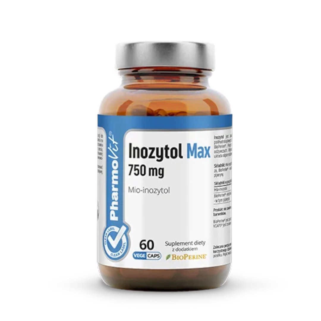 INOZYTOL MAX (750 mg) BEZGLUTENOWY 60 KAPSUŁEK - PHARMOVIT (CLEAN LABEL) - obrazek 2
