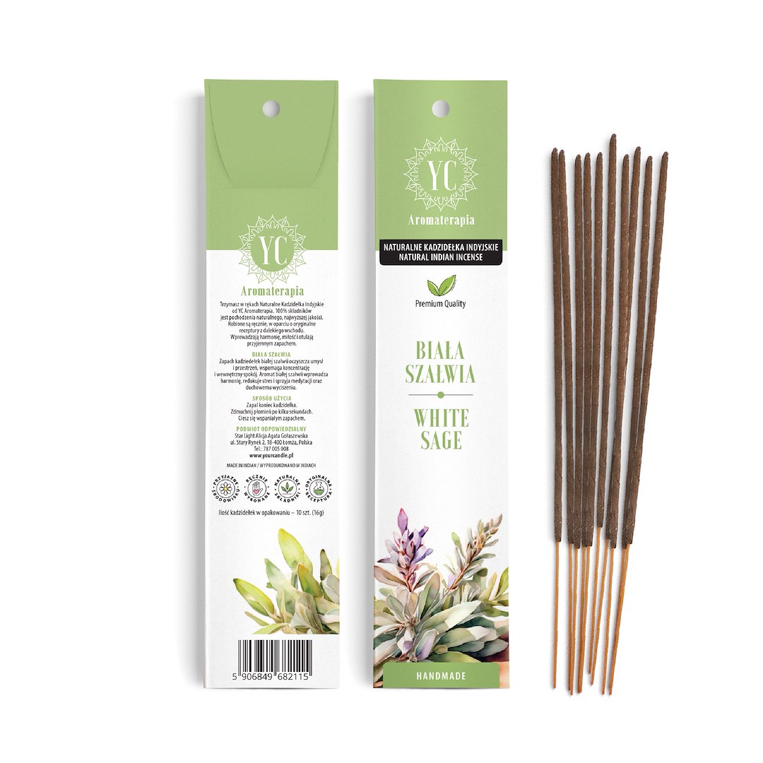 KADZIDEŁKA INDYJSKIE BIAŁA SZAŁWIA (10 szt.) 16 g - YOUR CANDLE - obrazek 2
