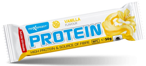 BATON PROTEINOWY O SMAKU WANILIOWYM W POLEWIE BIAŁEJ BEZGLUTENOWY 50 g - MAXSPORT - obrazek 2