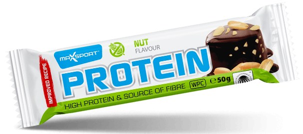 BATON PROTEINOWY Z ORZESZKAMI ZIEMNYMI W POLEWIE KAKAOWEJ BEZGLUTENOWY 50 g - MAXSPORT - obrazek 2