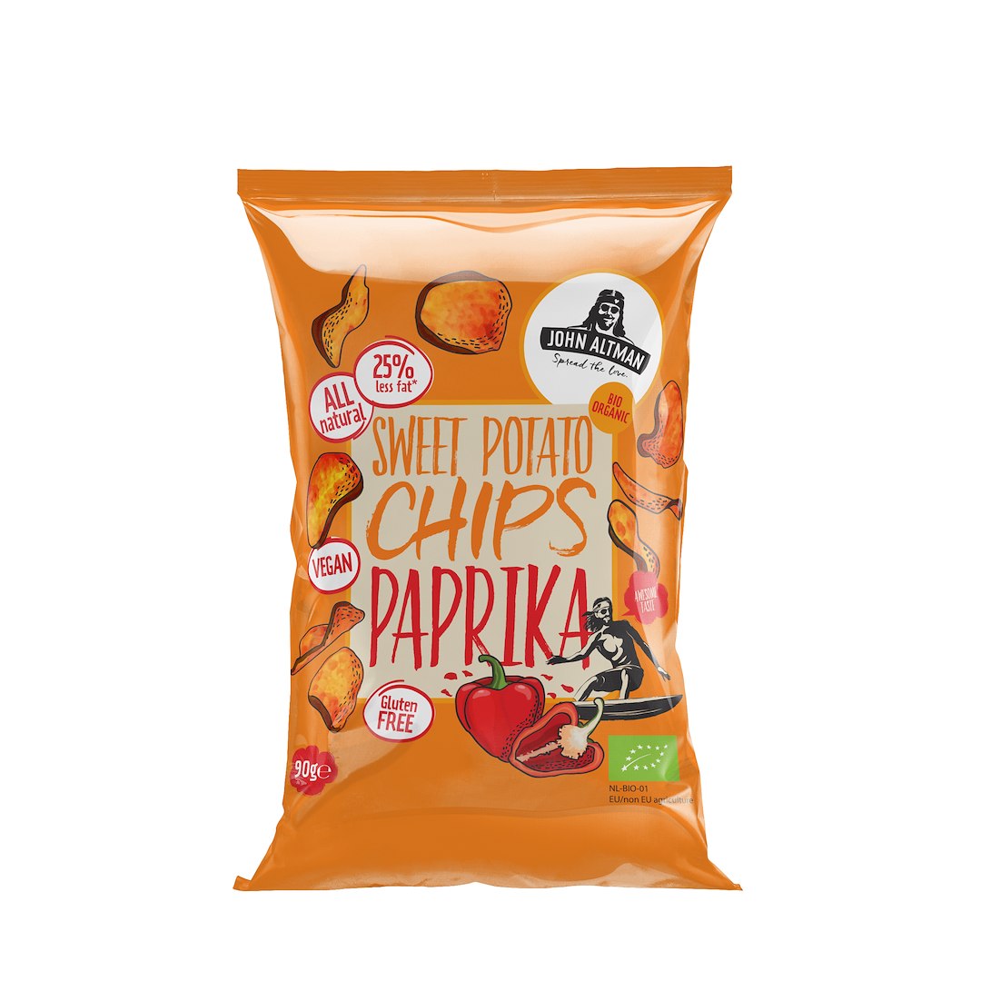 CHIPSY Z BATATÓW Z PAPRYKĄ SŁODKĄ WĘDZONĄ BEZGLUTENOWE BIO 90 g - JOHN ALTMAN - obrazek 2